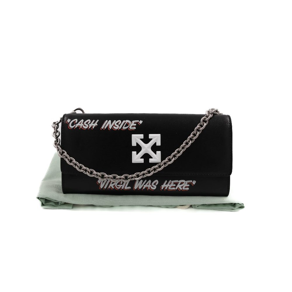12904  OFF WHITE Jitney Wallet On Chain Quote (black) Bag